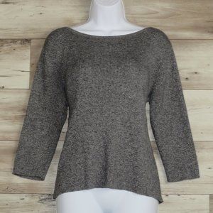 Liz‎ Claiborne* Women's 3/4 Sleeve Boat Neck Straight Hem Ribbed Sweater~ Large